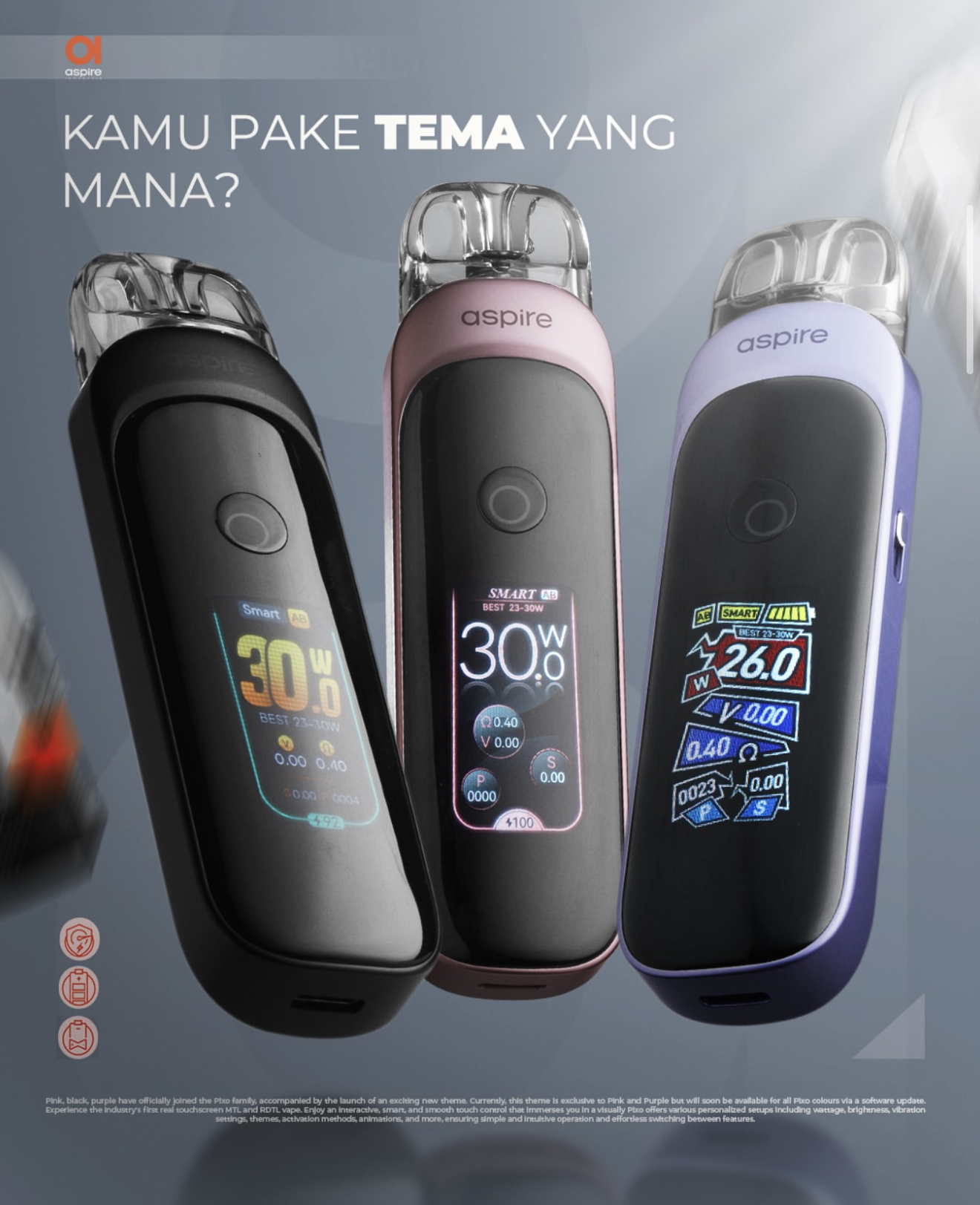 ASPIRE PIXO 30W霧克斯 觸控小煙主機